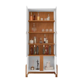 Cristaleira Casa D Lizz com 2 Portas em MDF e 2 Portas de Vidro