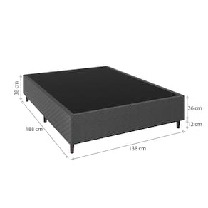 Base Box Casal Umaflex Diamont 26 x 138 x 188 cm - Cinza - 3