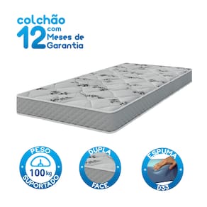 Colchão Solteiro Umaflex New Sublime Espuma D33 17 x 88 x 188 cm – Cinza Floral - 2