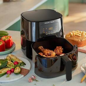 Fritadeira Elétrica Sem Óleo Air Fryer Philips Walita RI9270 Digital 6,2 L - Preta