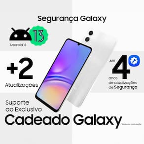Smartphone Samsung Galaxy A05s Prata 128GB, 6GB RAM, Tela Infinita de 6.7", Processador Octa-Core, Câmera Tripla Traseira e Selfie de 13MP