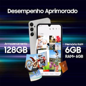 Smartphone Samsung Galaxy A05s Prata 128GB, 6GB RAM, Tela Infinita de 6.7", Processador Octa-Core, Câmera Tripla Traseira e Selfie de 13MP