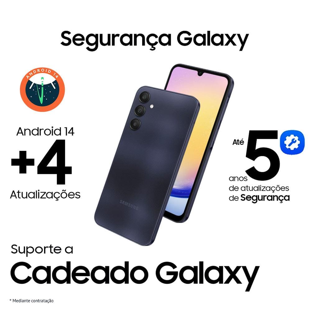 Smartphone Samsung Galaxy A25 5G Azul Escuro 256GB, 8GB, Tela