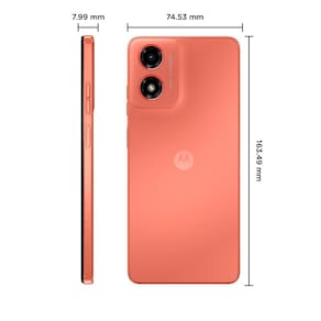 Smartphone Motorola Moto g04 Coral 128GB 8GB (4GB RAM + 4GB Ram Boost) AI Camera 16MP sensor FPS lateral