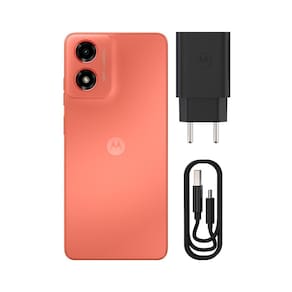 Smartphone Motorola Moto g04 Coral 128GB 8GB (4GB RAM + 4GB Ram Boost) AI Camera 16MP sensor FPS lateral