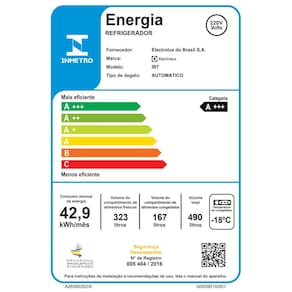 Geladeira Electrolux IB7 Frost Free Inverse Efficient com AutoSense Branco - 490 litros