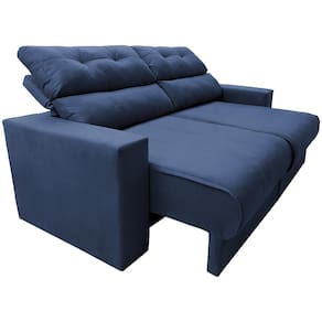 Sofá 3 lugares Cama inBox Clean com Assento Retrátil, Encosto Reclinável em Tecido Velusoft e 170cm de Largura