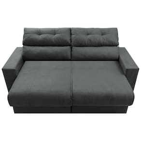 Sofá 3 lugares Cama inBox Clean com Assento Retrátil, Encosto Reclinável em Tecido Velusoft e 170cm de Largura