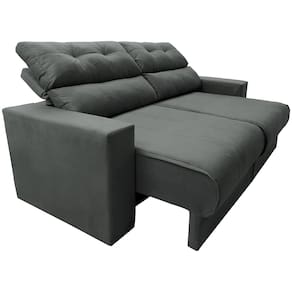 Sofá 3 lugares Cama inBox Clean com Assento Retrátil, Encosto Reclinável em Tecido Velusoft e 170cm de Largura