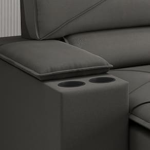 Sofá 2 lugares DDS Next Pop com Assento Retrátil e Encosto Reclinável em Veludo Suede com porta copos - 154cm de Largura
