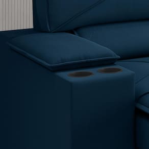 Sofá 2 lugares DDS Next Pop com Assento Retrátil e Encosto Reclinável em Veludo Suede com porta copos - 154cm de Largura