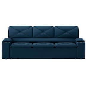 Sofá 3 lugares DDS Next Pop com Assento Retrátil e Encosto Reclinável em Velosuede com porta-copos - 205cm de Largura
