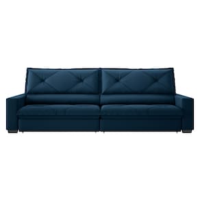 Sofá 4 lugares DDS Next Porto Fino com Assento Retrátil e Encosto Reclinável em Velosuede com conector para cabo - 220 cm de largura