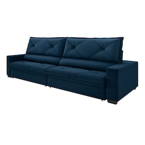 Sofá 4 lugares DDS Next Porto Fino com Assento Retrátil e Encosto Reclinável em Velosuede com conector para cabo - 220 cm de largura