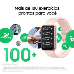 Samsung Galaxy Fit3 Rose Display de 1.6" AMOLED colorido, Bluetooth, Design Premium em Alumínio, Mais De 100 Exercícios e Resistente à Água e Poeira - 3