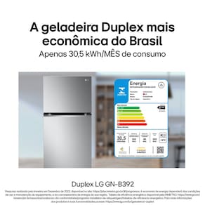 Geladeira LG Frost Free Duplex Gaveta Fresh Zone Multi Air Flow Inox Look - 395L - 220V - 2