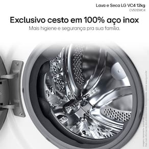 Lava e Seca LG 12Kg/7Kg Smart VC4 com Inteligência Artificial AI DD™ CV5012WC4 - Branca