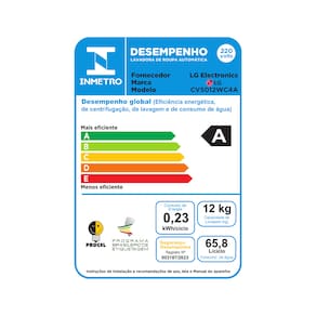 Lava e Seca LG 12Kg/7Kg Smart VC4 com Inteligência Artificial AI DD™ CV5012WC4 - Branca