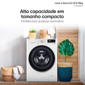 Lava e Seca LG 12Kg/7Kg Smart VC4 com Inteligência Artificial AI DD™ CV5012WC4 - Branca