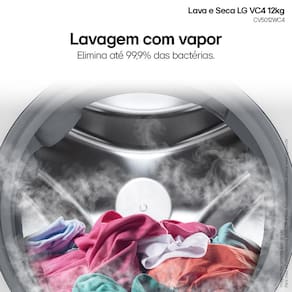 Lava e Seca LG 12Kg/7Kg Smart VC4 com Inteligência Artificial AI DD™ CV5012WC4 - Branca