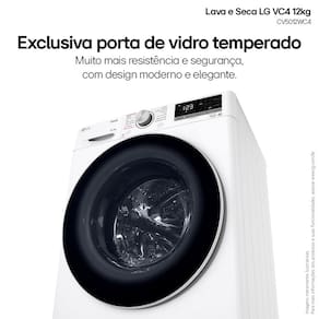 Lava e Seca LG 12Kg/7Kg Smart VC4 com Inteligência Artificial AI DD™ CV5012WC4 - Branca