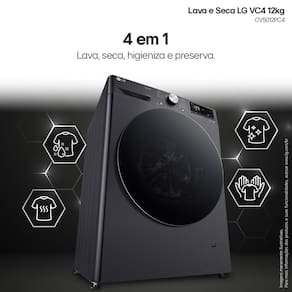 Lava e Seca LG 12Kg/7Kg Smart VC4 com Inteligência Artificial AI DD™ CV5012PC4 - Inox