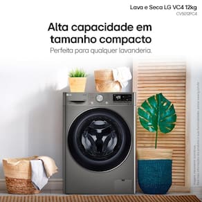 Lava e Seca LG 12Kg/7Kg Smart VC4 com Inteligência Artificial AI DD™ CV5012PC4 - Inox - 220V - 1