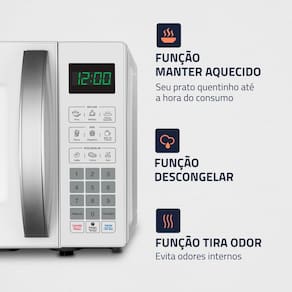 Micro-ondas Mondial MO-01-21-W com Função Tira Odor e Manter Aquecido Branco - 21L