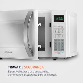 Micro-ondas Mondial MO-01-21-W com Função Tira Odor e Manter Aquecido Branco - 21L