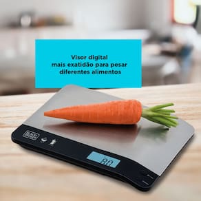 Balança de Cozinha Black Decker BC500 à Pilha com Acabamento em Inox e Capacidade de até 5kg