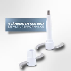 Miniprocessador de Alimentos Black Decker MP300G Antiaderente em Inox, Modo de 2 ou 4 Lâminas com 2 Velocidades - 300W