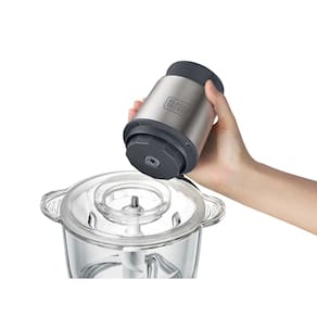 Miniprocessador de Alimentos Black Decker MP300G Antiaderente em Inox, Modo de 2 ou 4 Lâminas com 2 Velocidades - 300W