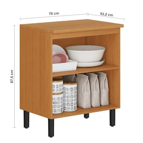 Balcão Itatiaia Ideale com 2 Portas e 2 Prateleiras - Cinamomo/Off White - 2