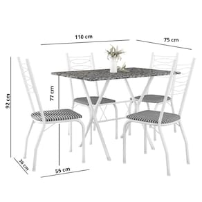Mesa de Jantar de Granito Fabone Miami com 4 Cadeiras Estofadas - CJ MES RT TP GRAN 110X75 4C FABONE MIAMI BR/CORI - 2