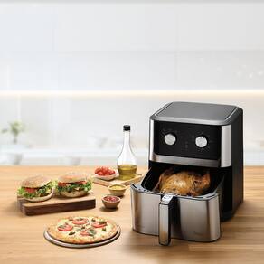 Fritadeira Elétrica Sem Óleo Air Fryer Elgin Chrome Fry 8 litros - Preto/Inox