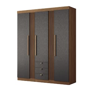 Guarda-roupa Santos Andirá Aurora 3 Portas 3 Gavetas 6 Prateleiras com Cabideiro Solteiro