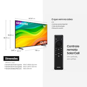 Smart TV QLED 75” 4K Samsung 75Q60D Gaming Hub, AI Energy Mode, Alexa built in, Wi-Fi Bluetooth USB