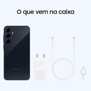 Smartphone Samsung Galaxy A35 5G Azul Escuro 128GB, 6GB de RAM, Câmera Tripla Traseira de até 50MP, Selfie de 13MP e Tela Super AMOLED de 6,6”
