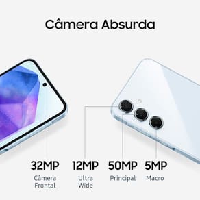 Smartphone Samsung Galaxy A55 5G 128GB 8GB RAM Câmera Tripla Traseira de até 50MP Selfie de 32MP Tela Super AMOLED 6.6" - Azul Escuro