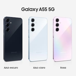 Smartphone Samsung Galaxy A55 5G Azul Claro 256GB, 8GB RAM, Tela Super AMOLED 6.6", Câmera Tripla Traseira de até 50MP e Selfie de 32MP