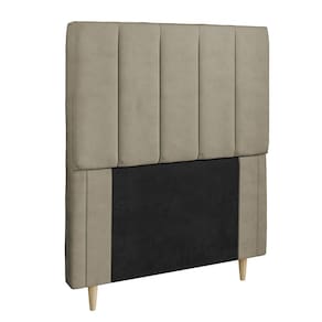 Cabeceira para Cama Box Solteiro Dobuê Veneza com Revestimento em Veludo - Camurça - 1