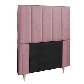 Cabeceira para Cama Box Solteiro Dobuê Veneza com Revestimento em Veludo - CABECEIRA P/BOX 088 DOBUE VENEZA ROSE - 1