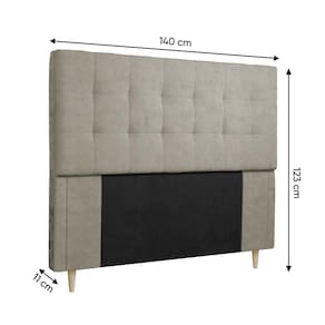 Cabeceira para Cama Box Casal Dobuê Sevilha com Revestimento em Veludo