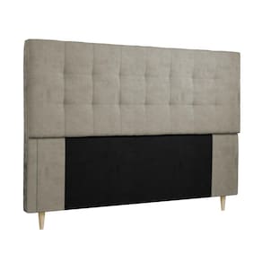 Cabeceira para Cama Box Queen Dobuê Sevilha com Revestimento em Veludo - Camurça - 1