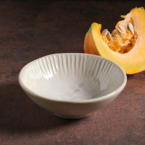 Conjunto de Cumbucas Porto Brasil Cerâmica Linhas Latte Bege 6 peças – 370 ml - 2