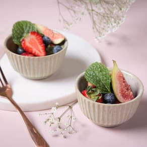 Conjunto de Ramequim Porto Brasil Linhas Latte com 6 Peças 170 ml - Bege - 3