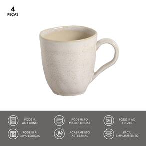 Conjunto de Canecas Porto Brasil Orgânico Latte 4 peças – 273 ml