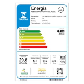 Geladeira TCL Multidoor C516CDN Inverter Frost Free Twin Eco Espaço Flex Metal Cooling Painel Digital com 4 Portas Inox - 516L