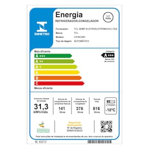 Geladeira TCL Multidoor C516CDN Inverter Frost Free Twin Eco Espaço Flex Metal Cooling Painel Digital com 4 Portas Inox - 516L