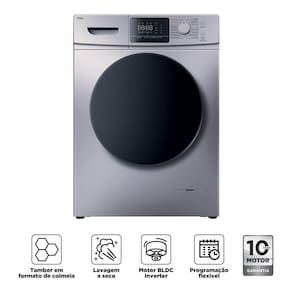 Lava e Seca TCL 11kg/7kg com Motor BLDC Inverter e Sistema Air Wash C311WDS - Prata